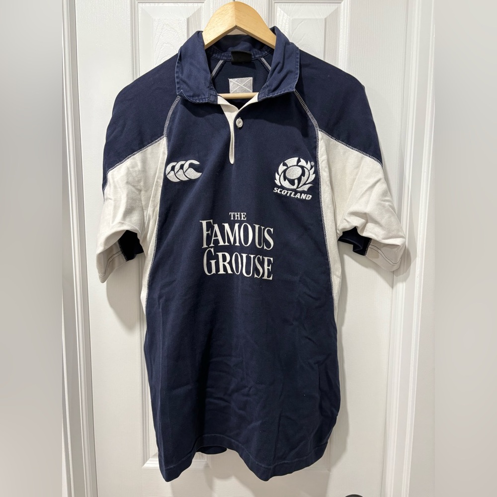 Vintage Scotland Rugby Polo Shirt Canterbury Medium the famous grouse